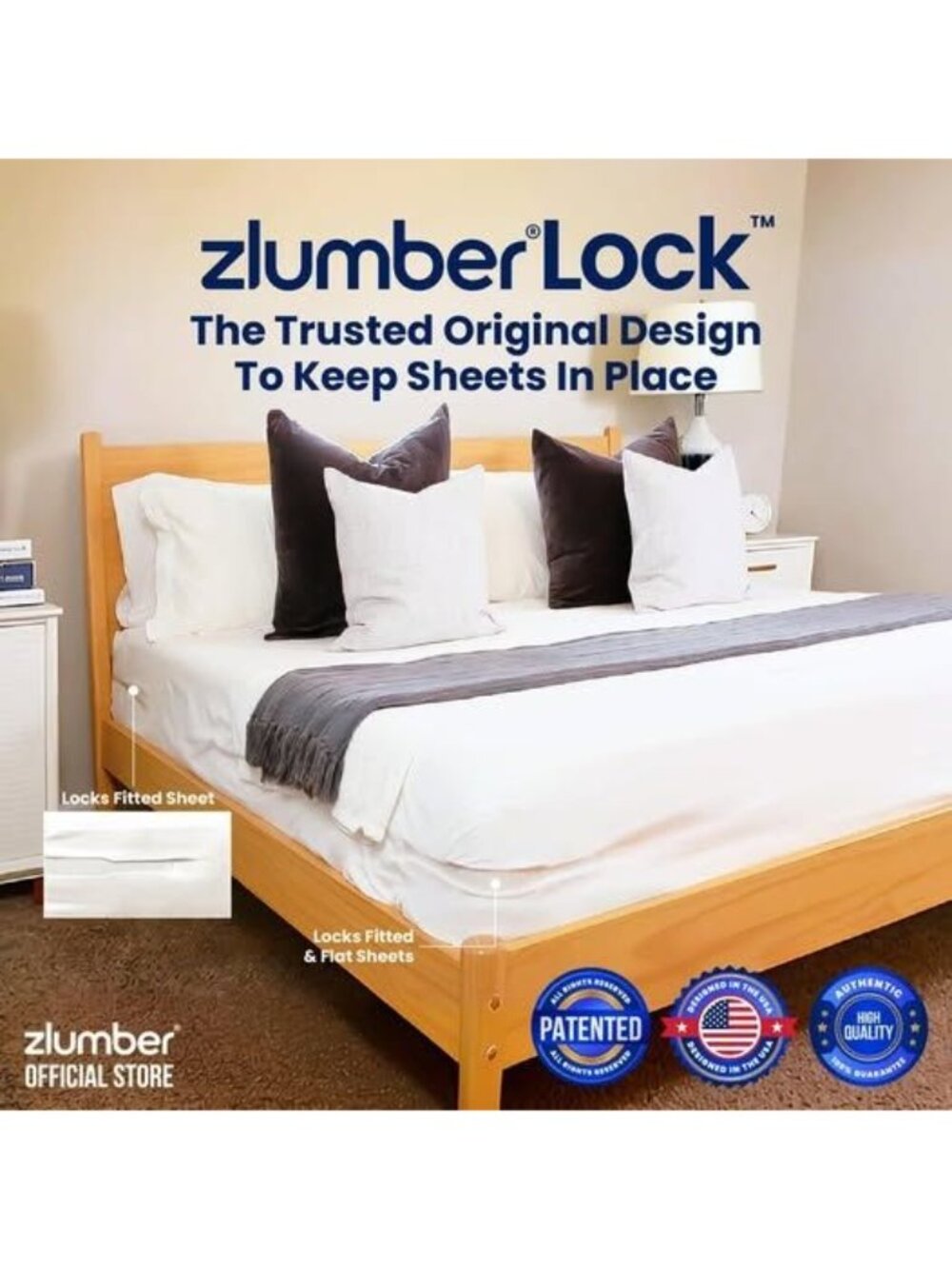 ZlumberLock – Secure Sheet Holder w Heavy-Duty Mattress Straps - Picture 3 of 10